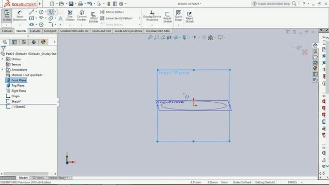 Sweep-SolidWorks 2016 basic tutorial for beginners смотреть онлайн