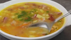 Гороховый суп, гороховый суп рецепт, гороховый суп с копченостями, гороховый суп с ребрышками