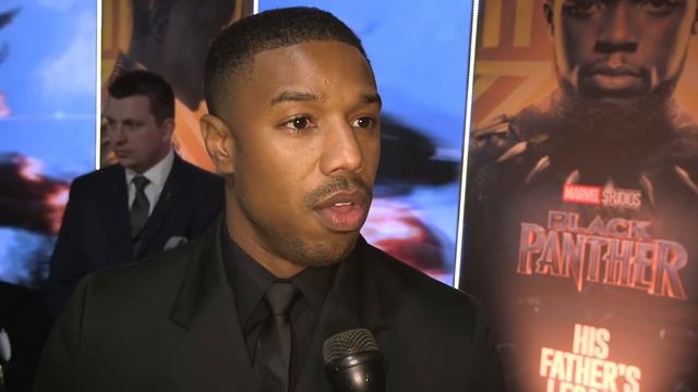 Michael B Jordan Black Panther premiere interview in London смотреть онлайн