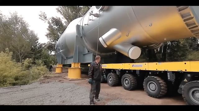 Выгрузка тяжеловесного груза методом РО РО SWTRANS смотреть онлайн