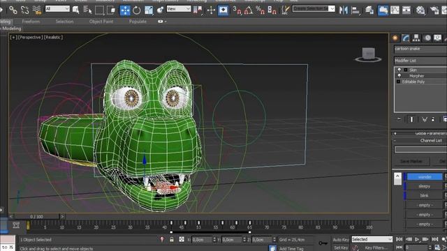 Cartoon snake rigging / 3ds max / Zbrush смотреть онлайн