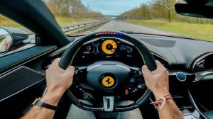 9000 RPM 2023 FERRARI PUROSANGUE POV TEST DRIVE Тест драйв от первого лица