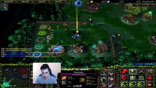 DotA1 GamePlay + Shadow Fiend Style by OMID -ICCUP- استریم فارسی- (IR Streamer) смотреть онлайн
