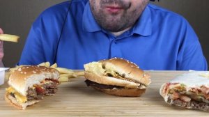 ASMR BURGER KING WHOPPER ROLL, DOUBLE CHEESEBURGER, BIG KING BURGER & FRIES (Eating Sounds) Mukbang