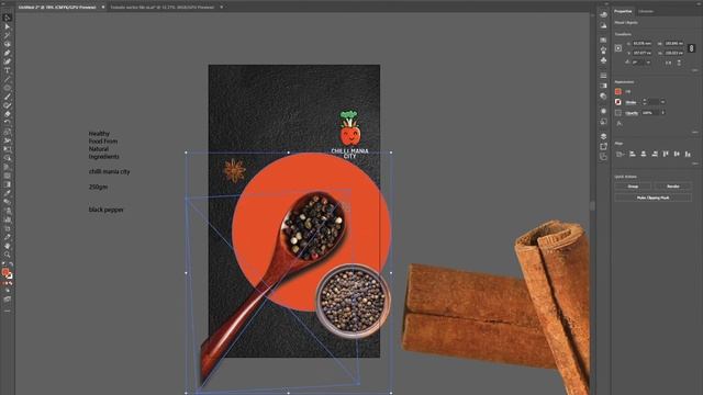 Black Pepper Pouch Product Packaging Design in Illustrator Photoshop 3D Pouch Mockup смотреть онлайн