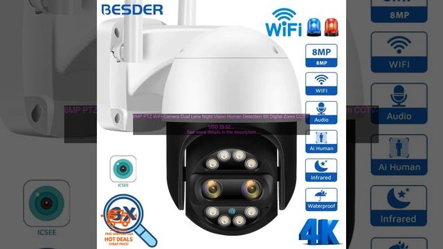 1005004764136880 8MP PTZ WiFi Camera Dual Lens Night Vision Human Detection 8X Digital смотреть онлайн