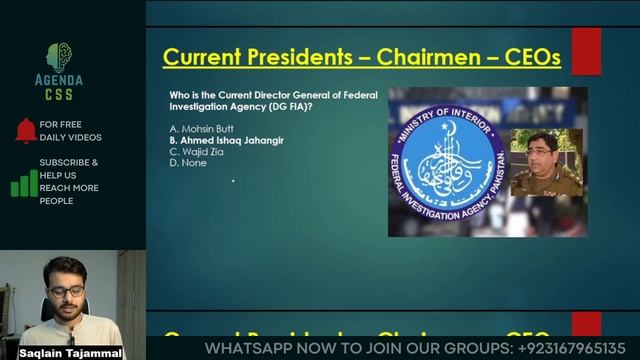 nspector ASF Batch 1 MCQs Analysis by Saqlain Tajammal + CEOs & Chairmen MCQs | for ASF, IB, FPSC смотреть онлайн