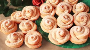 Творожное  печенье "Розочки"! Красивая выпечка к чаю!