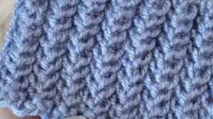 Узор резинка " ПЫШНЫЙ КОЛОСОК" спицами.