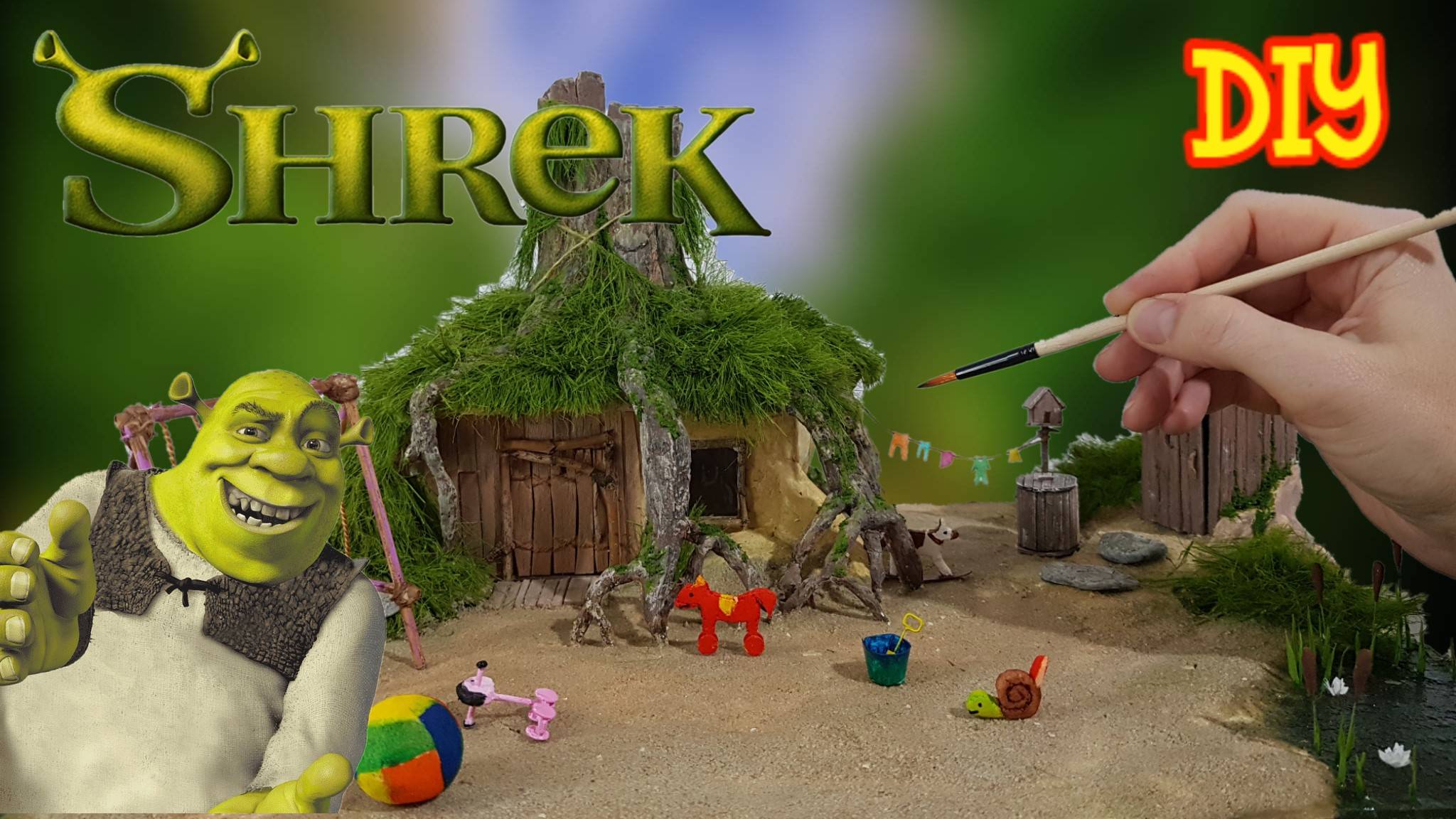 Домик Шрека из картона своими руками / DIY