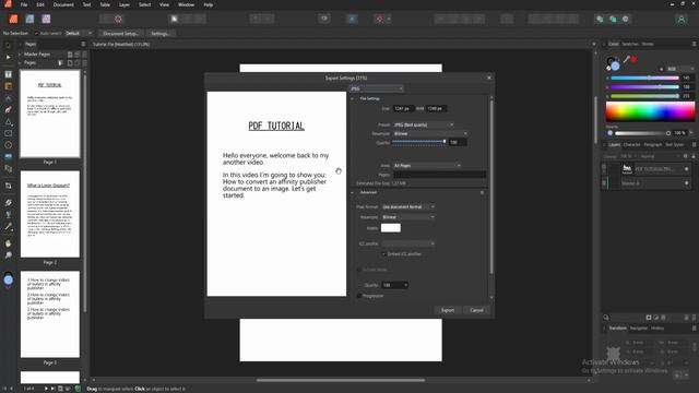 How to convert an affinity publisher document to an image смотреть онлайн