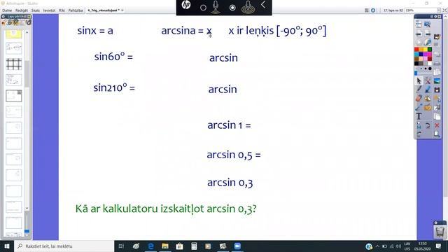11.klase. Matemātika. arc-funkcijas un vienādojumi смотреть онлайн
