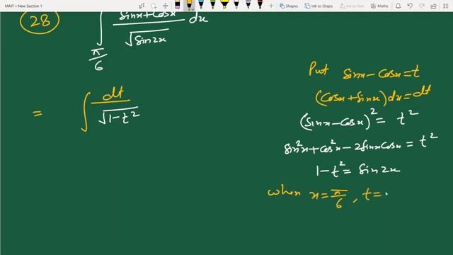 Integration of sinx+cosx/√sin2x from pi/6 to pi/3 | Integration NCERT Miscellaneous Question 28 смотреть онлайн