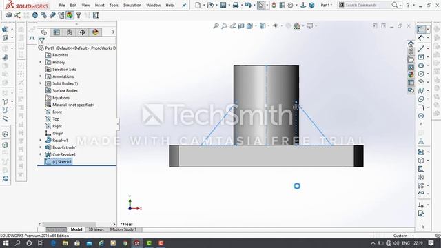 Part Modeling In Solidworks EX.-18 смотреть онлайн