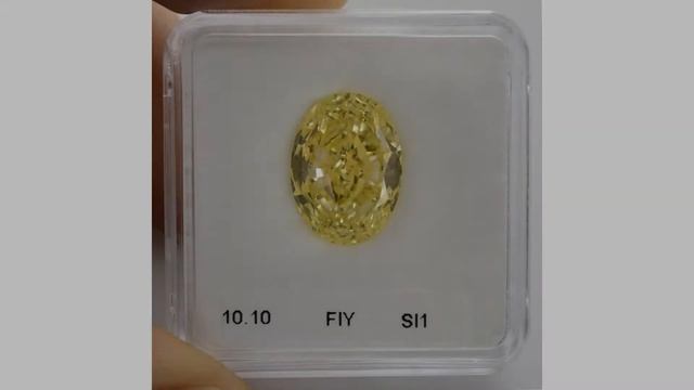 10.10 Carat Fancy Intense Yellow Loose Diamond Natural Color Oval Shape GIA Cert смотреть онлайн