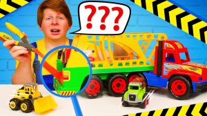 Ремонт автовоза и приключения в бассейне с шариками! Видео про машинки