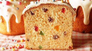 Простой кулич, воздушный, сдобный, домашний, как у бабушки! Рецепт очень простой глазури!