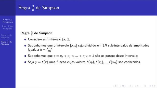 Aula 27 de Cálculo Numérico: Integração Numérica pelos Métodos de Simpson смотреть онлайн