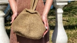 Сумка-петля из джута крючком