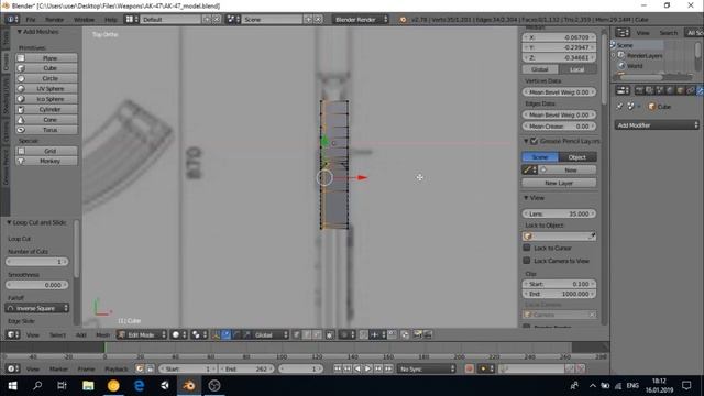 3D Modeling AK-47 -|Low Poly|- [Blender,Time Laps] смотреть онлайн
