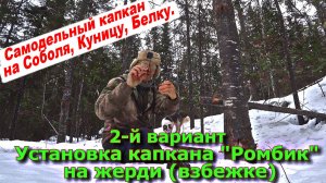 2-й вариант Установка капкана "Ромбик" на жердь-взбежку