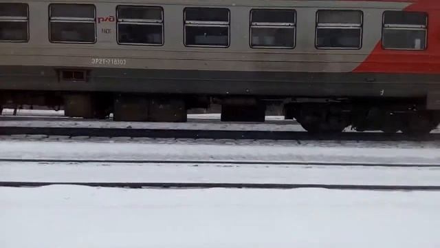 Электропоезд ЭР2Т-7183 станция Бекасово 1 12.02.2017 смотреть онлайн