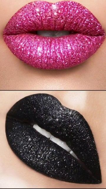 Glitter Pink 💗💞 Vs Glitter Black 🖤💫 eyes 👀😍, Mobile cover, dress 👗, nails💅✨, footwear👠, lips👄✨✨💫👀 смотреть онлайн