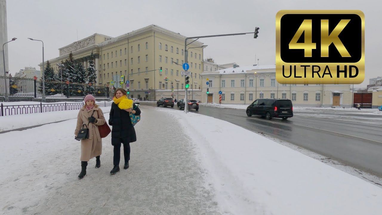 Walking Tour 4K | Winter In Moscow, Russia