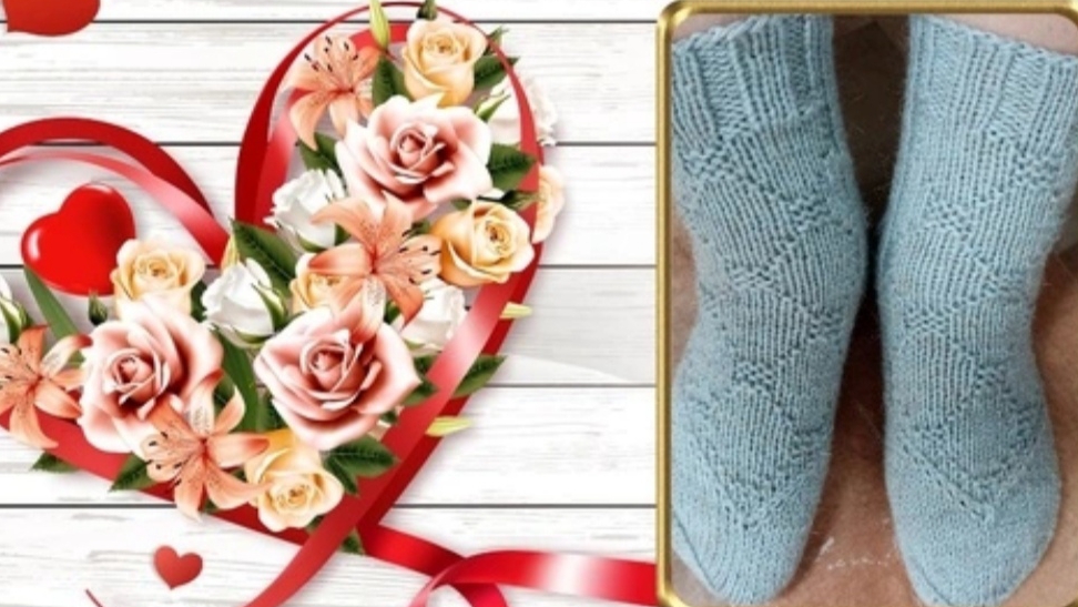 Красивый теневой узор спицами🧶 смотреть онлайн