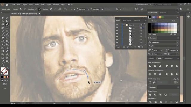 Cartoon Portrait Logo in Adobe Illustrator | Convert image into vector logo in illustrator смотреть онлайн