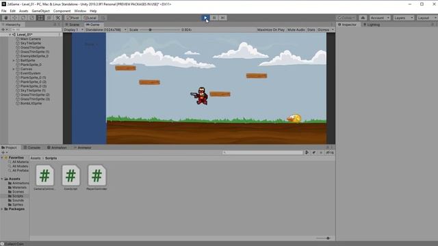 28 تتبع الكاميرا لكائن اللعبة ثنائي الأبعاد Camera follows the 2D sprite in unity смотреть онлайн