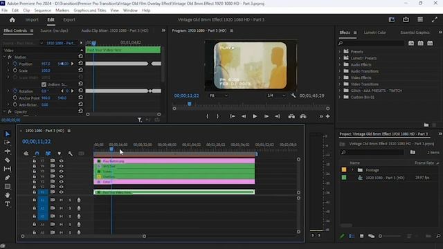 Vintage VHS Overlay for Premiere Pro - Authentic Film Grain Effect | Adobe Premiere Pro Template смотреть онлайн