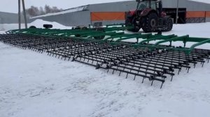 Борона шлейфовая БЗ-18 БобруйскСельМаш, тест после сборки.