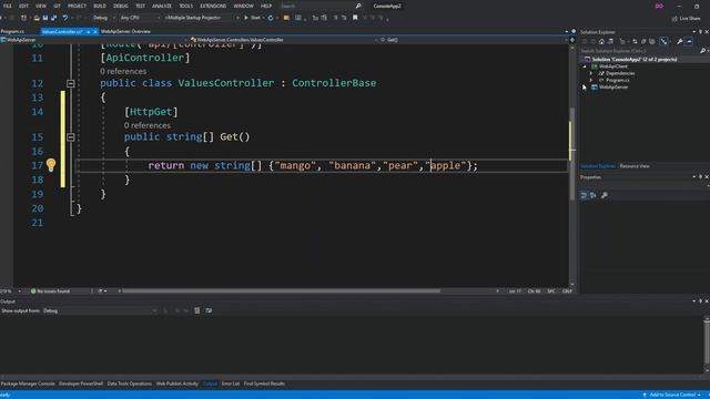 ASP.NET Core Web API Client/Server App with Visual Studio смотреть онлайн