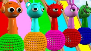 Игра с длинными слайдами с невероятной коробкой, Спрунки Грей, Радди, Пинки, Саймон Дюрпл, 3d-игра