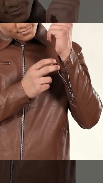 Leather Retail® Men's Faux Leather Motorcycle Fashion Biker Style (LRM33BR) смотреть онлайн