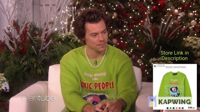 Harry Style “Stay Away From Toxic People” Lime Sweatshirt From Ellen Show