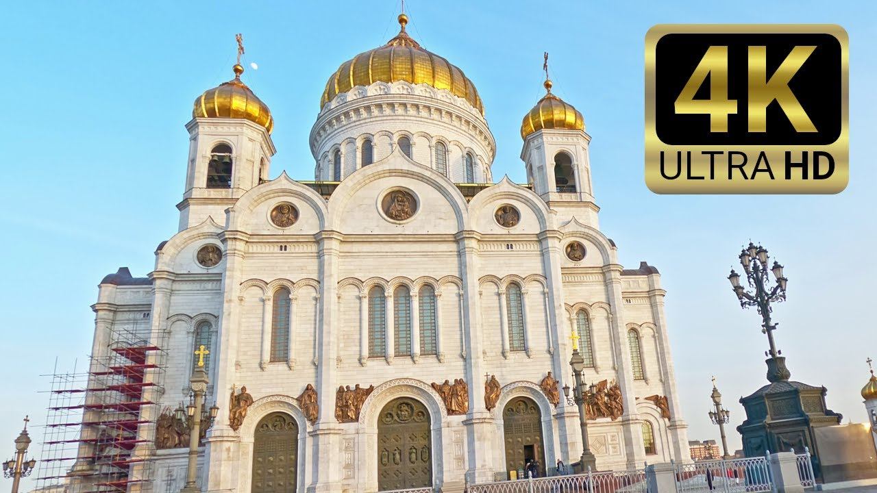 Walking Tour 4K | Cathedral Of The Christ The Savior, Moscow, Russia
