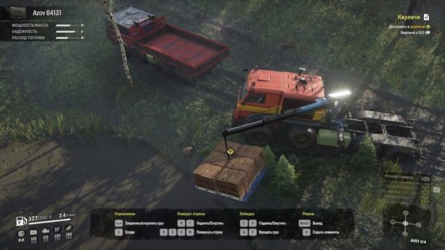 SnowRunner Достаем кирпичи и везем в деревню смотреть онлайн