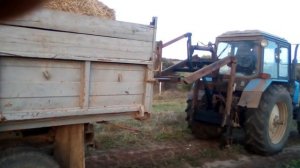 Кун на заднюю навеску трактора в работе