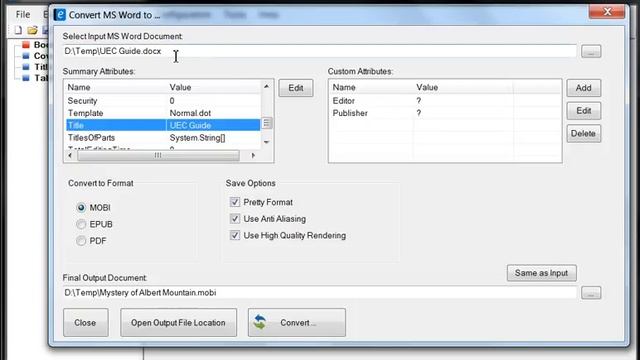 Convert MS Word directly to MOBI, EPUB or PDF Ultimate eBook Creator смотреть онлайн