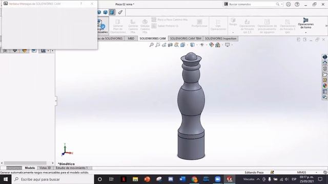 SolidWorks cam torno: modo automático, código g y simulación смотреть онлайн