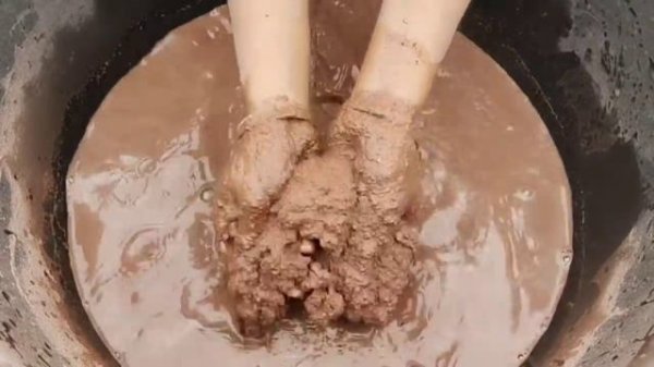 New video 100% Satisfaction red sand cement dry+ water 💦 crumbling |satisfying asmr| ||ASMR|