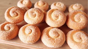 Немного кефира и бысрая выпечка к Чаю у Вас на столе! Сахарные завитушки. Рецепт Печенья