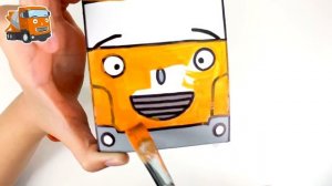 Cement Truck Coloring for Kids l 3D Coloring Tutorial l Tayo Paper Craft l Tayo the Little Bus