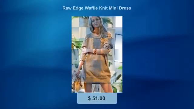 Raw Edge Waffle Knit Mini Dress смотреть онлайн