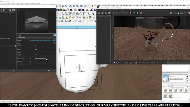 sketchup vray tutorial / how to use vray decal tool смотреть онлайн