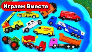 Машинки мультики ! Учим названия и звуки строительной техники: грузовик, экскаватор 🚜