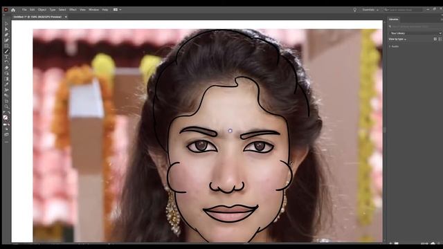 Sai Pallavi Caricature - Speed Art | Adobe Illustrator смотреть онлайн