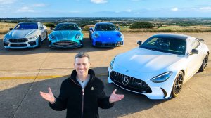 Porsche 911 vs AMG GT vs Aston Vantage vs BMW M8 разгон от 0-100 км⧸ч на 400м и ПОЛНОЦЕННЫЙ ОБЗОР!